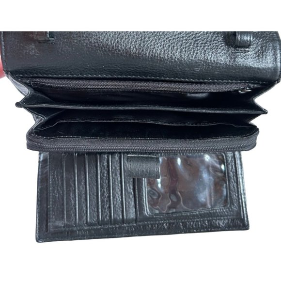 Brighten Large Black and Brown Wallet with Checkbook Holder - Picture 6 of 10